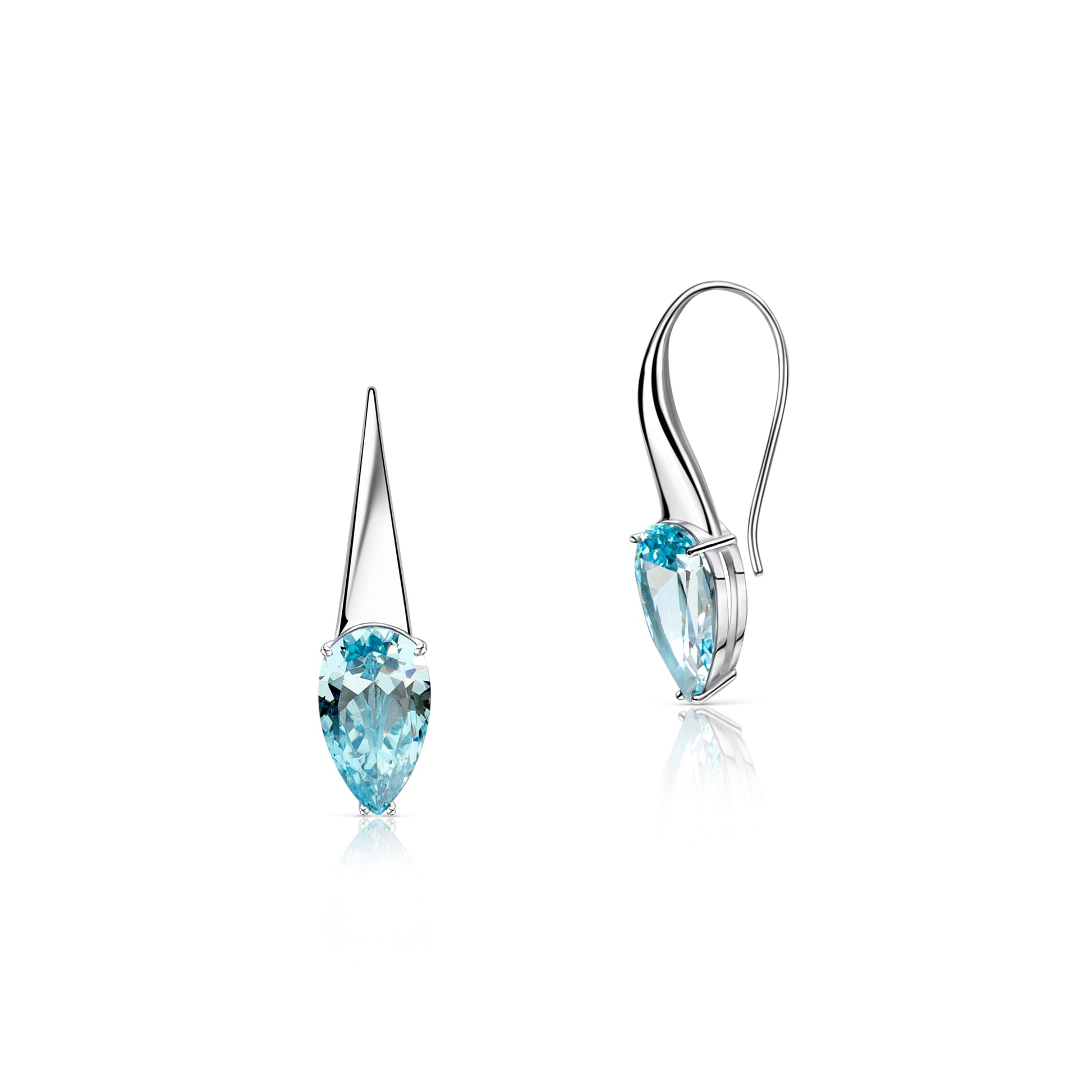 Aquamarine Inverted Drop Earrings