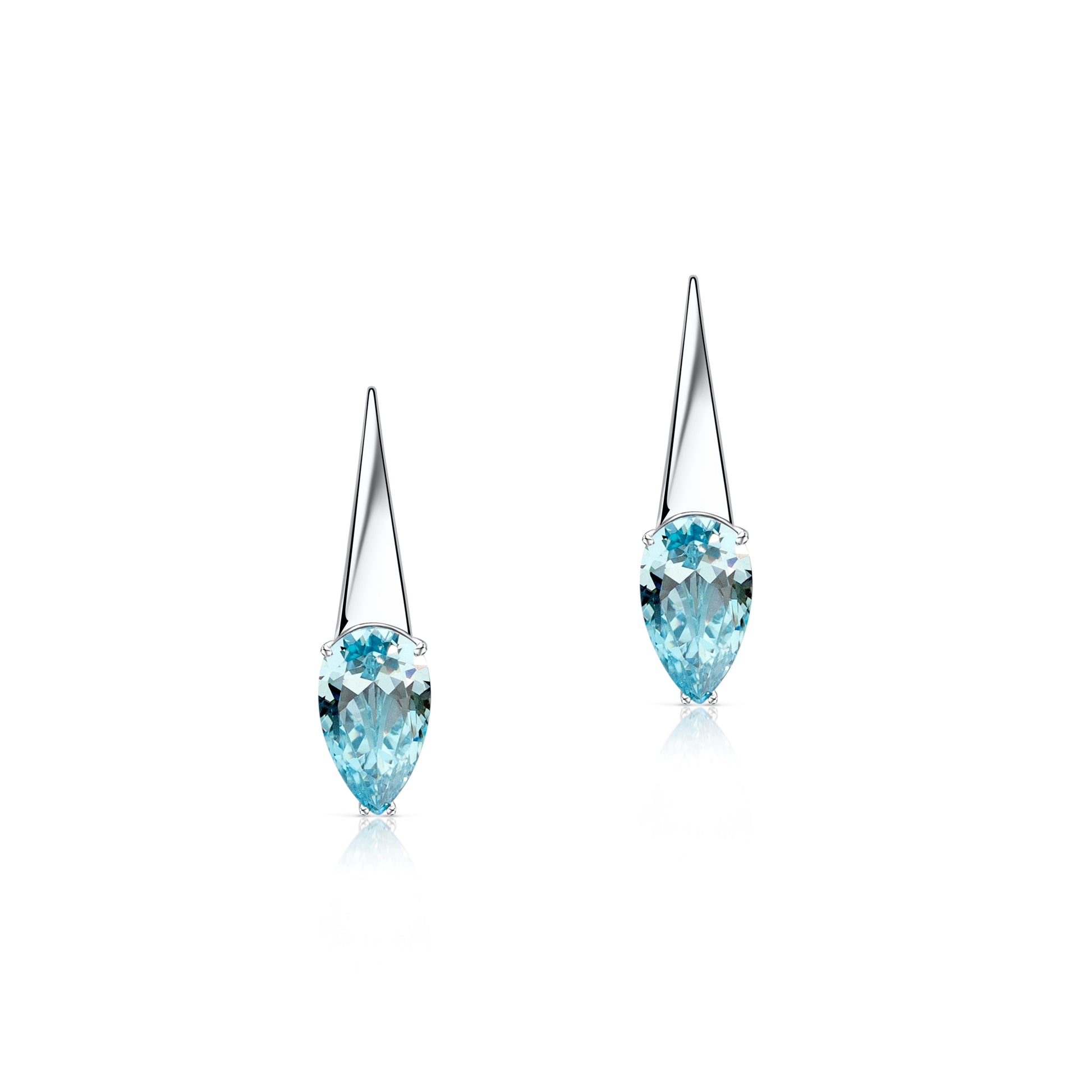 Aquamarine Inverted Drop Earrings