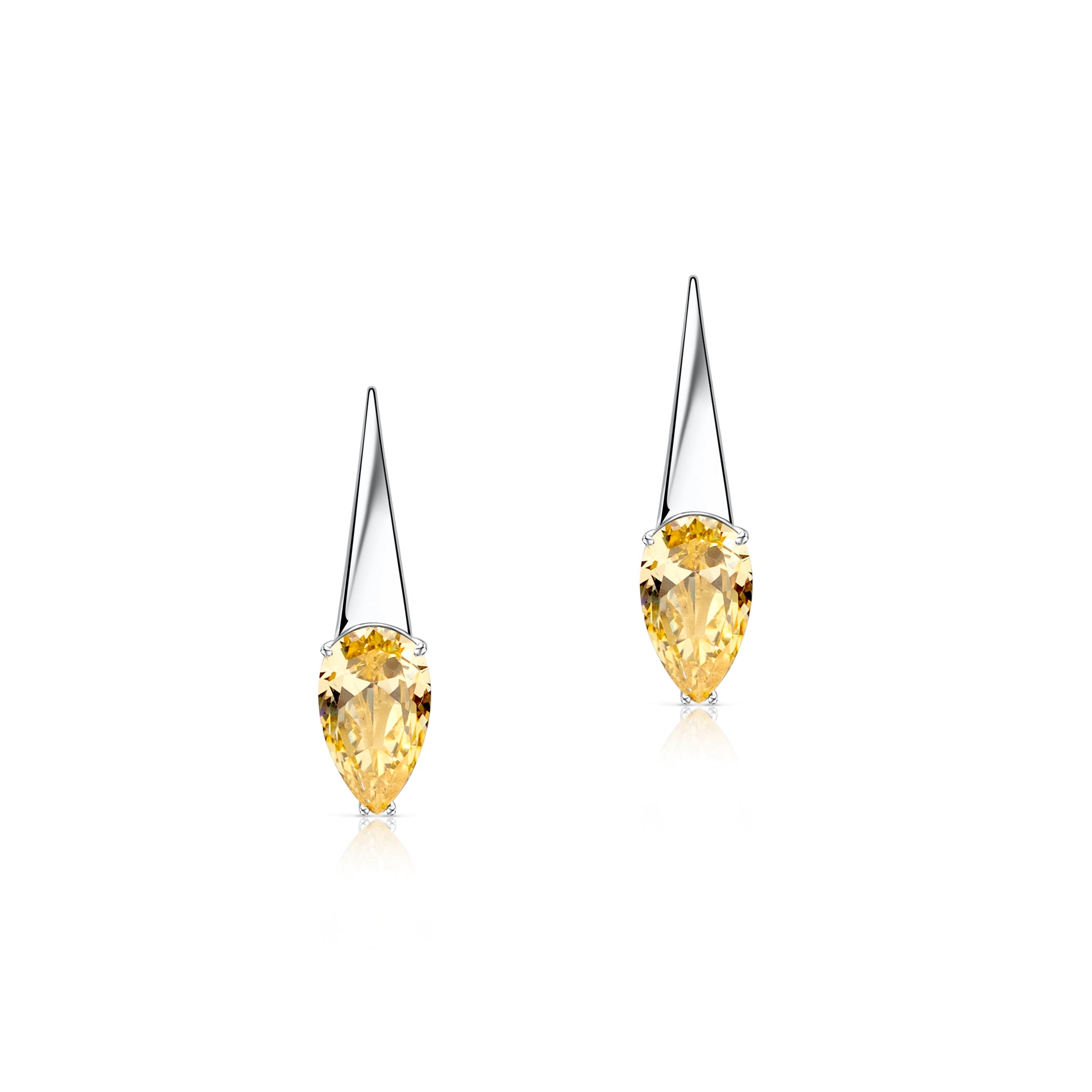 Fancy Yellow Inverted Drop Earrings