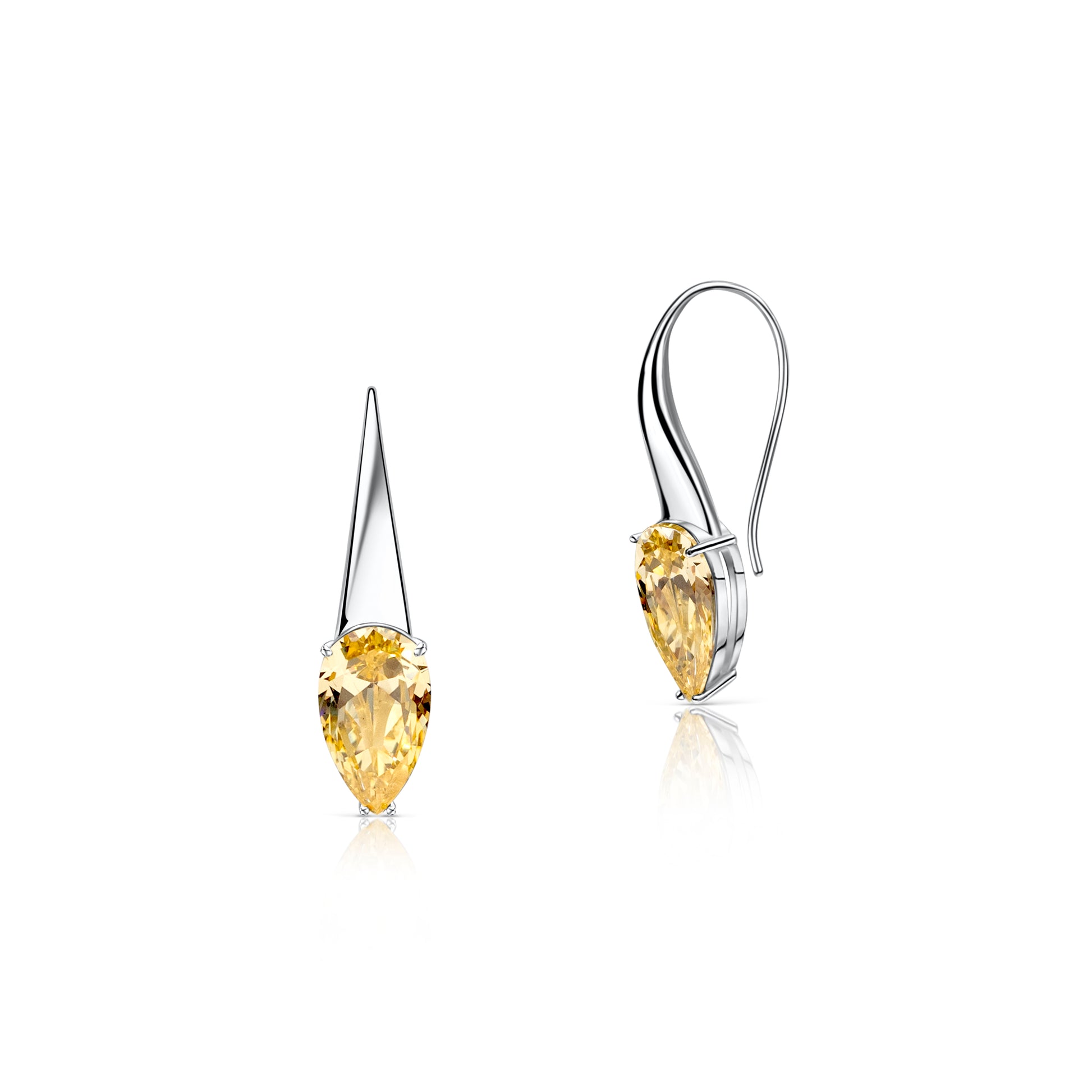 Fancy Yellow Inverted Drop Earrings